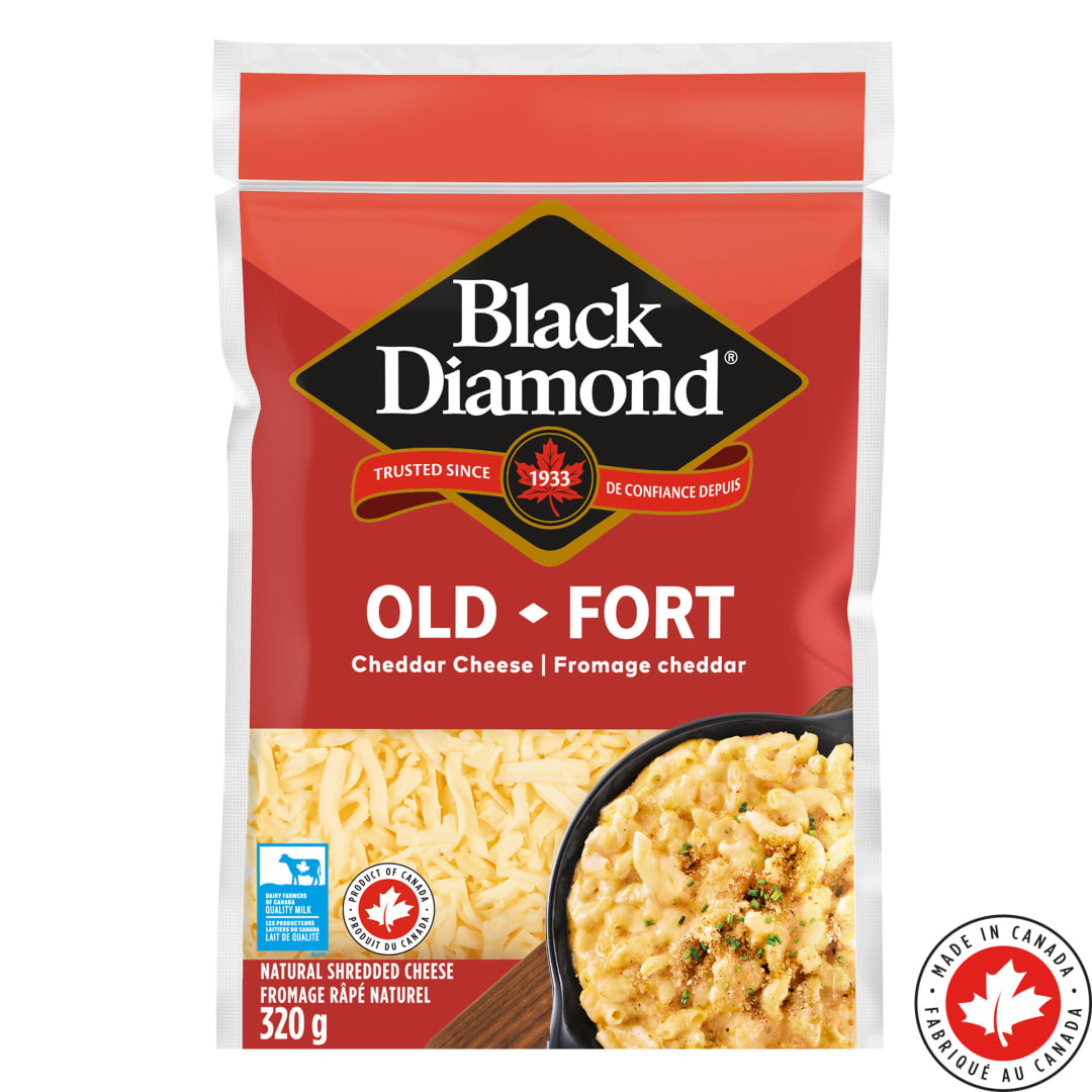 Black Diamond Old White Cheddar Shredded Cheese, 320g
