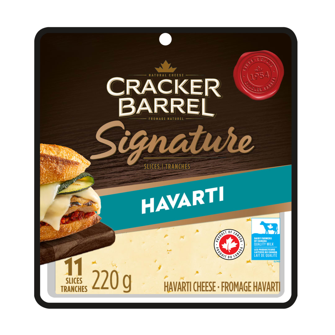 Cracker Barrel Signature Havarti Cheese Slices, 220g