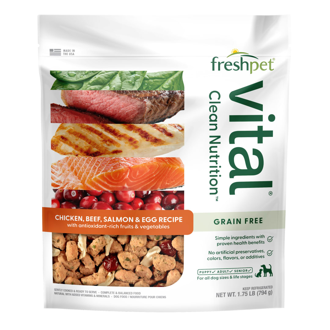 Freshpet Vital, Fresh Dog Food, Grain Free Chicken, Beef, Salmon, & Egg Recipe, 1.75 lbs.