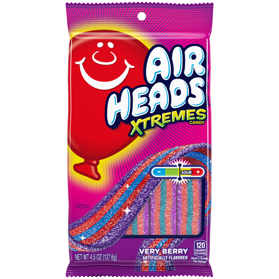 Airheads Xtremes Belts Very Berry 4.5 oz Peg Bag