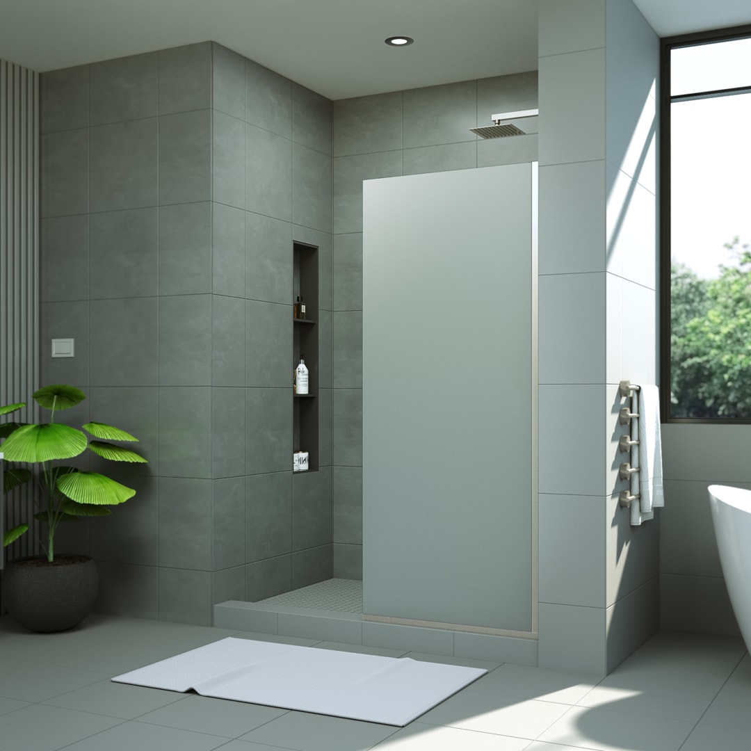 DreamLine Linea 30 inch W x 72 inch H Frameless Frosted Shower Screen in Chrome