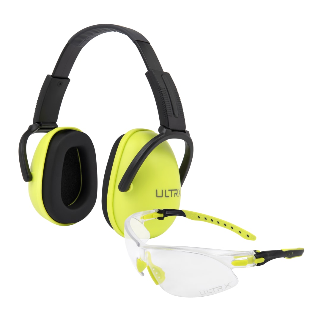 ULTRX™ Sound Blocker Youth Ear and Eye Protection Combo, Lime
