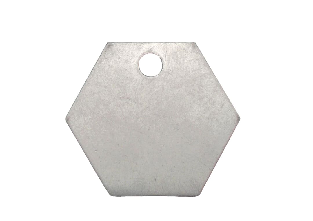 Tag-Hexagon 1-1/4" Aluminum 50 Pack