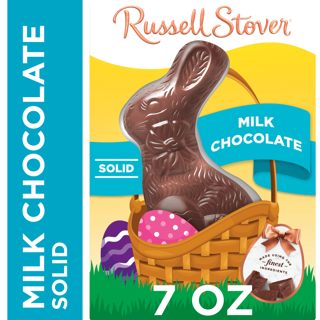 RUSSELL STOVER Easter Bunny Solid Milk Chocolate Candy Rabbit, 7 oz.