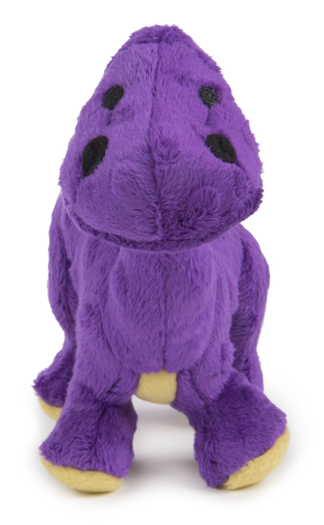goDog Dinos Bruto Squeaky Plush Dog Toy With Chew Guard Technology, Purple, Small
