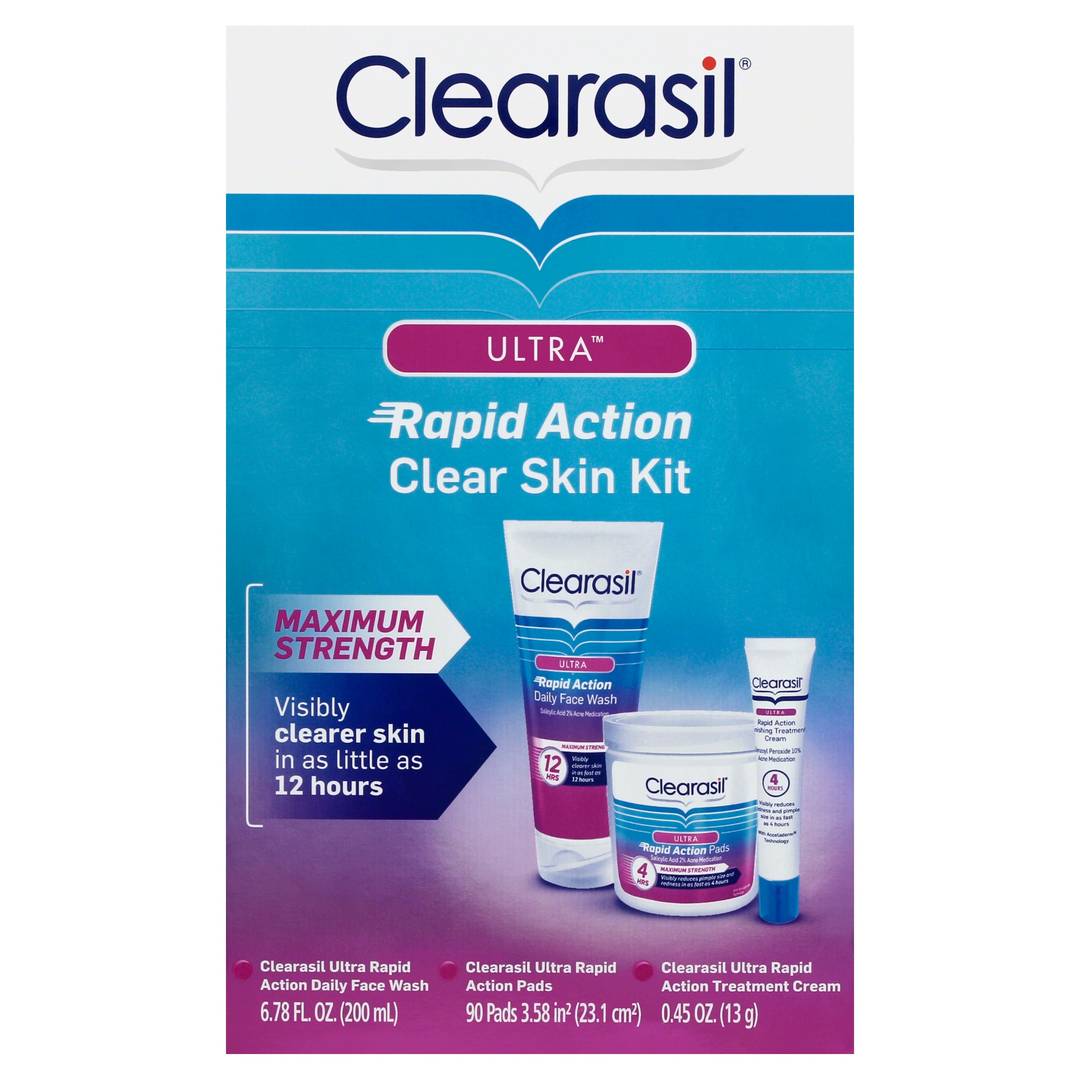 CLEARASIL® Ultra® - Rapid Action Clear Skin Kit (3 items in kit) 4/1 ct.
