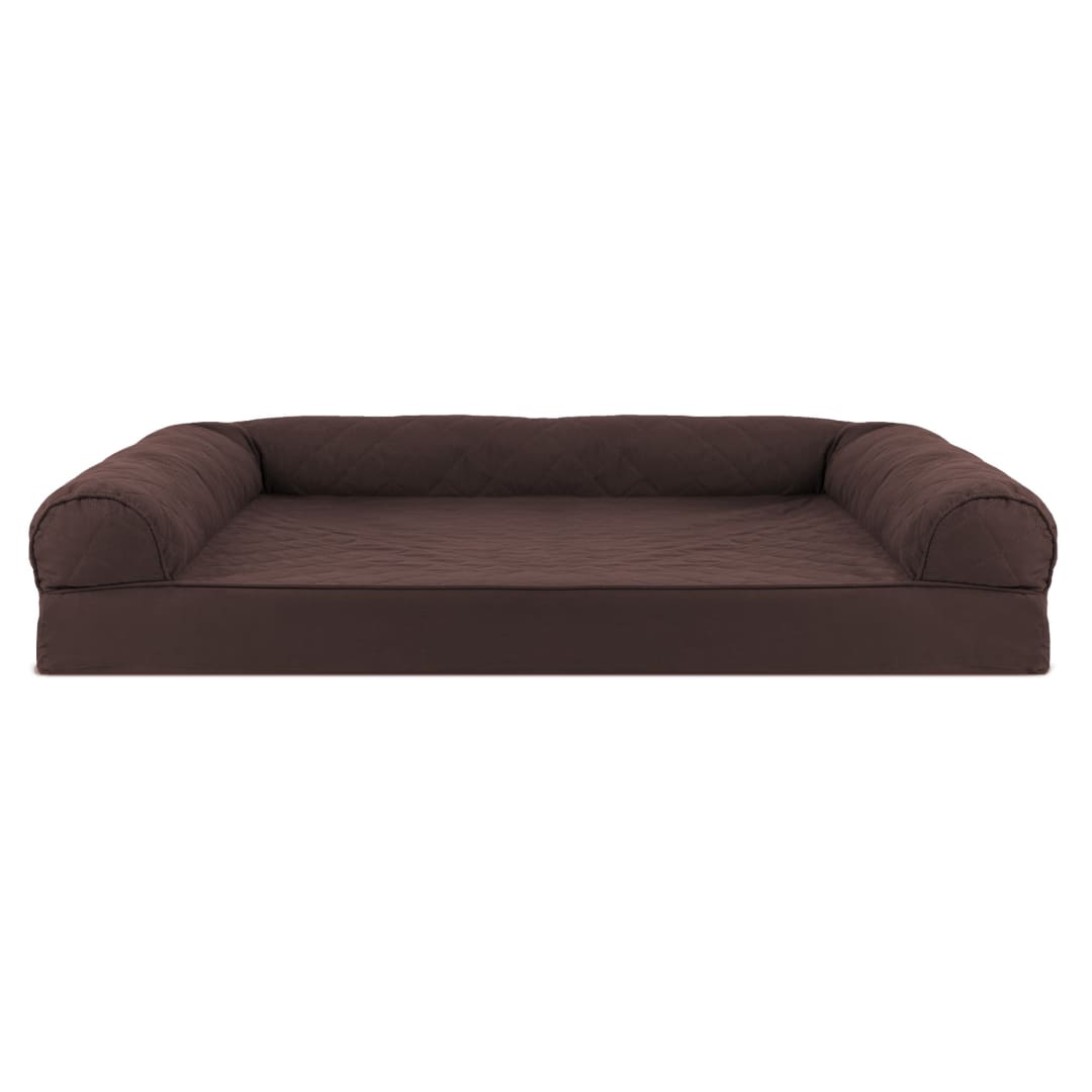 FurHaven Quilted Full Support Mattress Sofa Pet Bed, Coffee, Jumbo