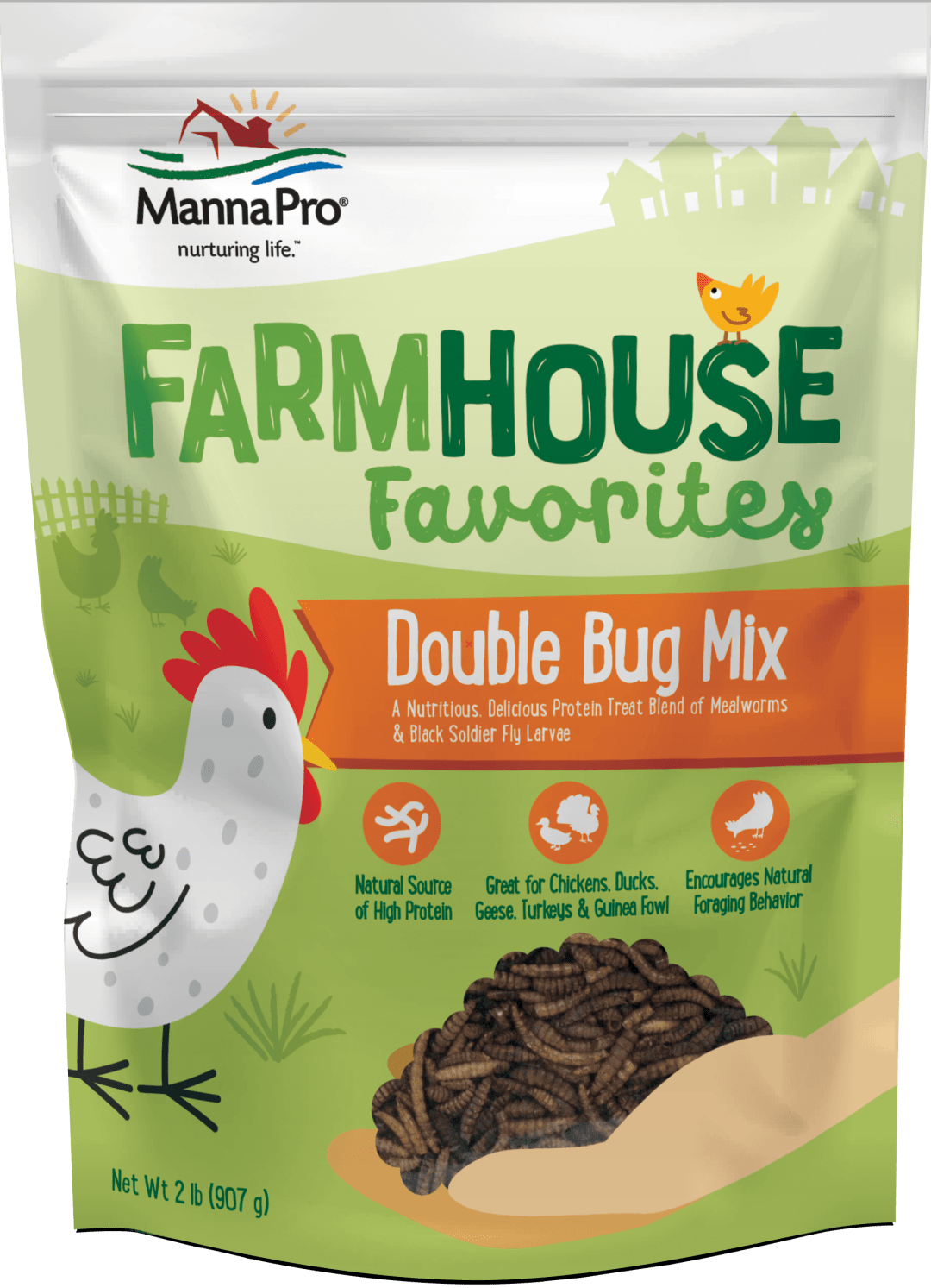Manna Pro Farmhouse Favorites Double Bug Mix – Poultry Treat – 2 Pounds