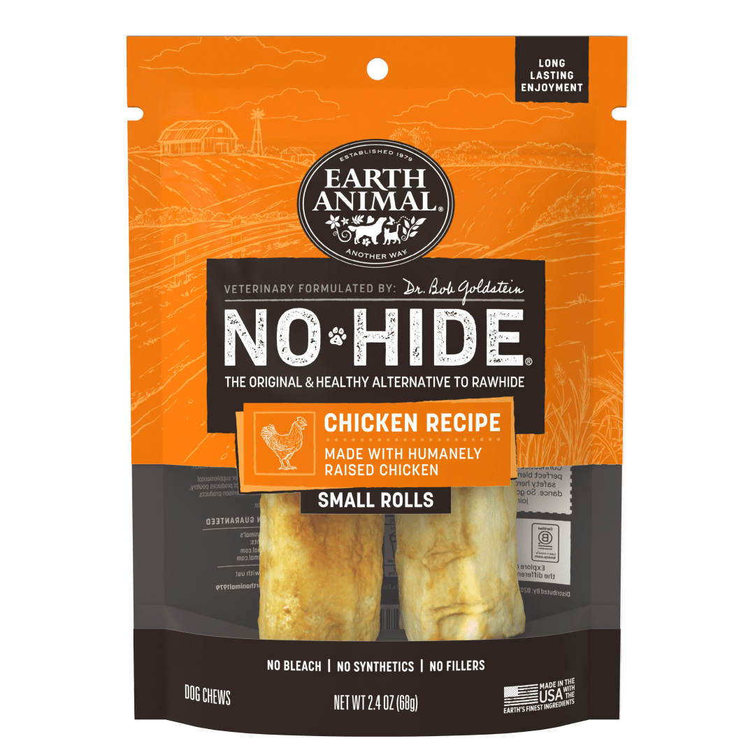 Earth Animal No-Hide Rolls Chicken Recipe Small Dog Chews, 2 Pack