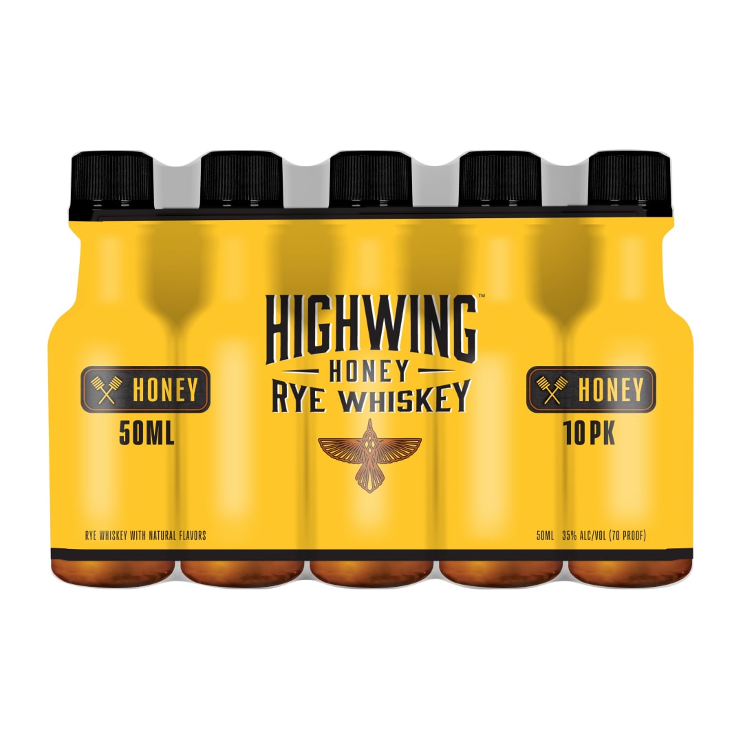 Highwing Honey Straight Whiskey 10 Pack 50ml 70 Proof
