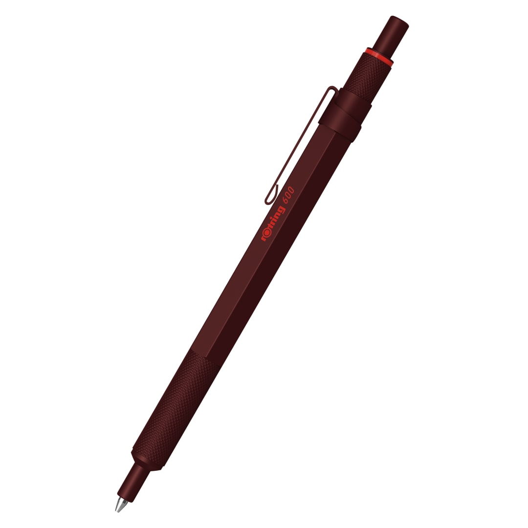 rOtring 600 Ballpoint Pen | Medium Point | Black Ink | All-Metal Body Pen | Chocolate Truffle | Non-Slip Knurled Grip & Hexagonal Barrel | Refillable
