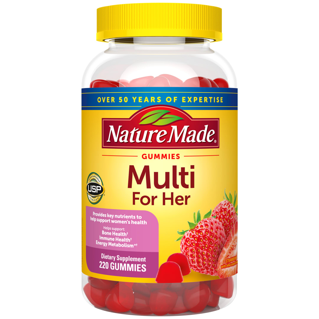 Nature Made Multivitamin For Her, Womens Multivitamin for Daily Nutritional Support, Multivitamin for Women, 220 Gummies, 110 Day Supply