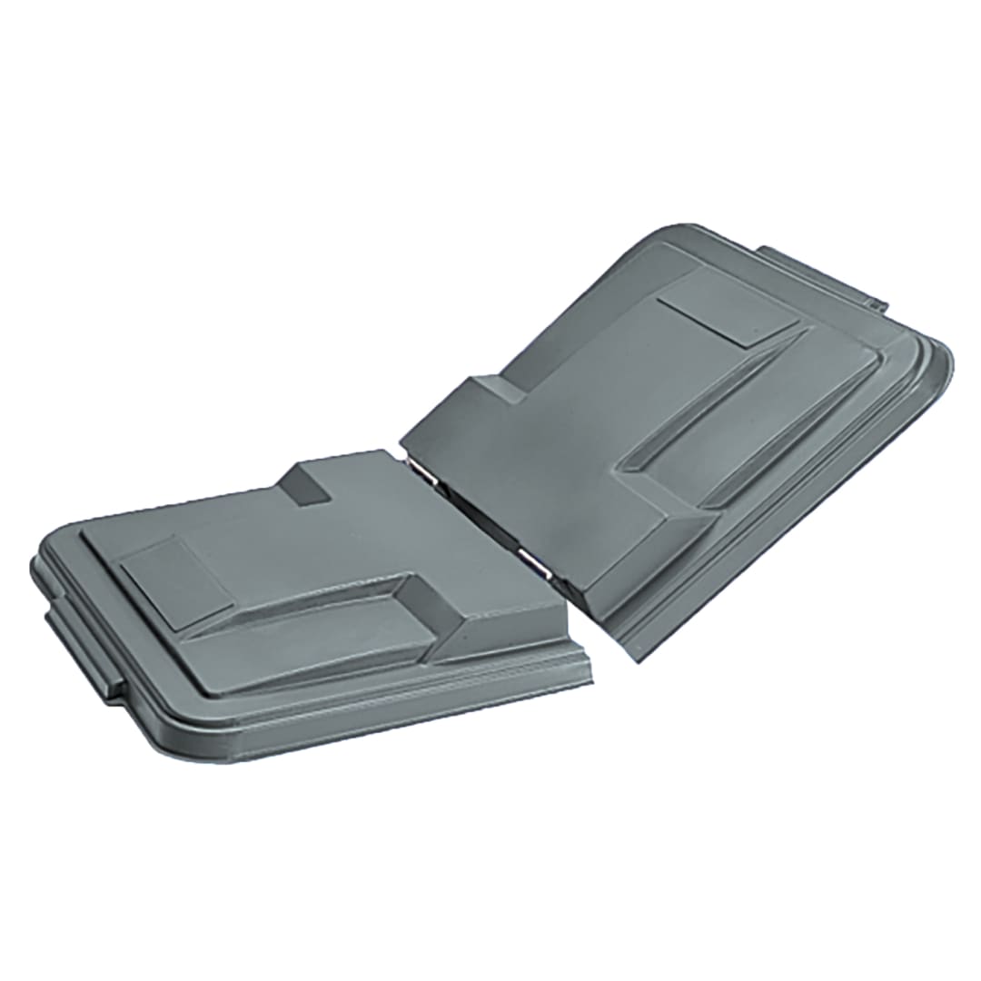 1 Cubic Yard Removable Split Lid hinges in center for Universal or Towable Mobile Trucks - Industrial Gray