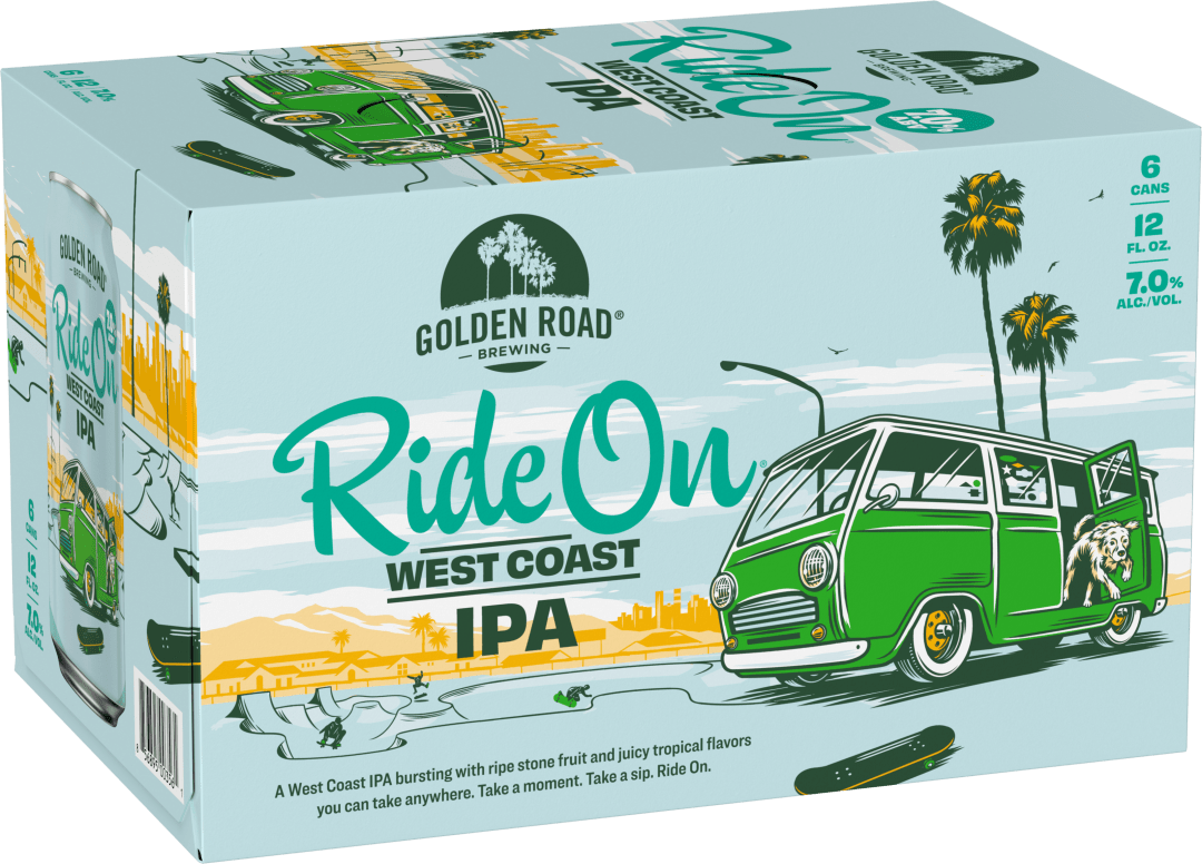 Golden Road Brewing Ride On West Coast IPA, 6 Pack, 12 fl oz Cans
