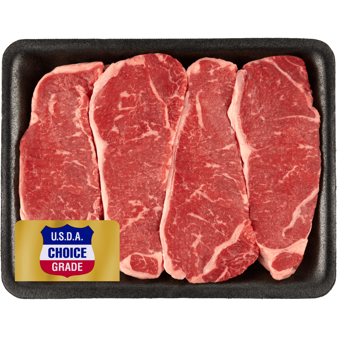 Beef Boneless Strip Steak, Family Pack