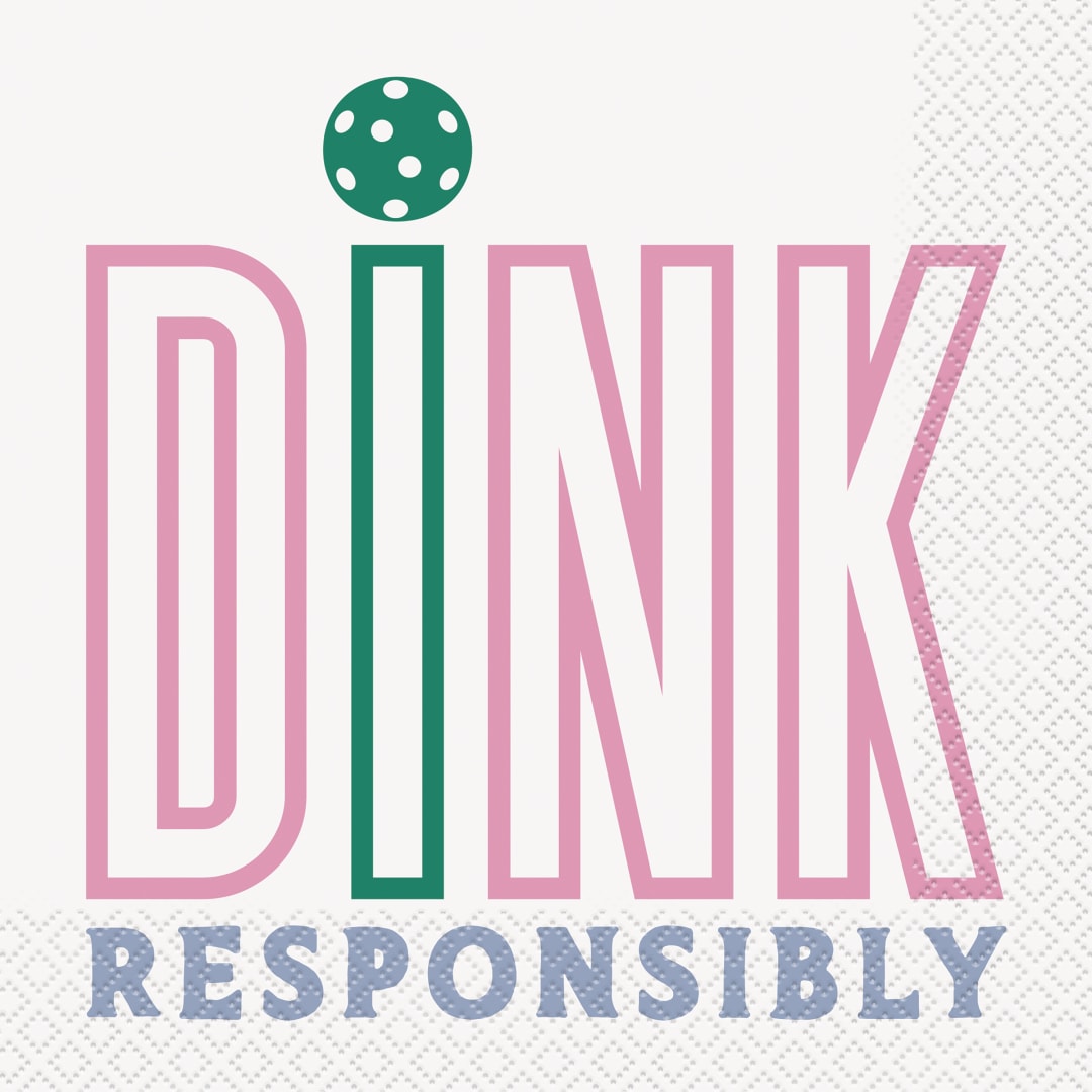 Playful Summer "Dink Responsibly" Luncheon Napkins, 16ct