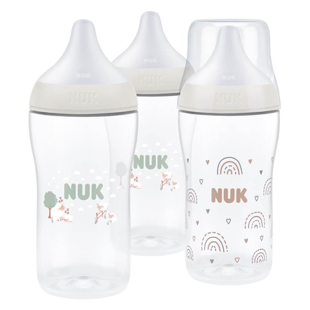 NUK PM BTLÂ 260ML/9Z 3PKÂ PP MÂ CA RAIN/SHP