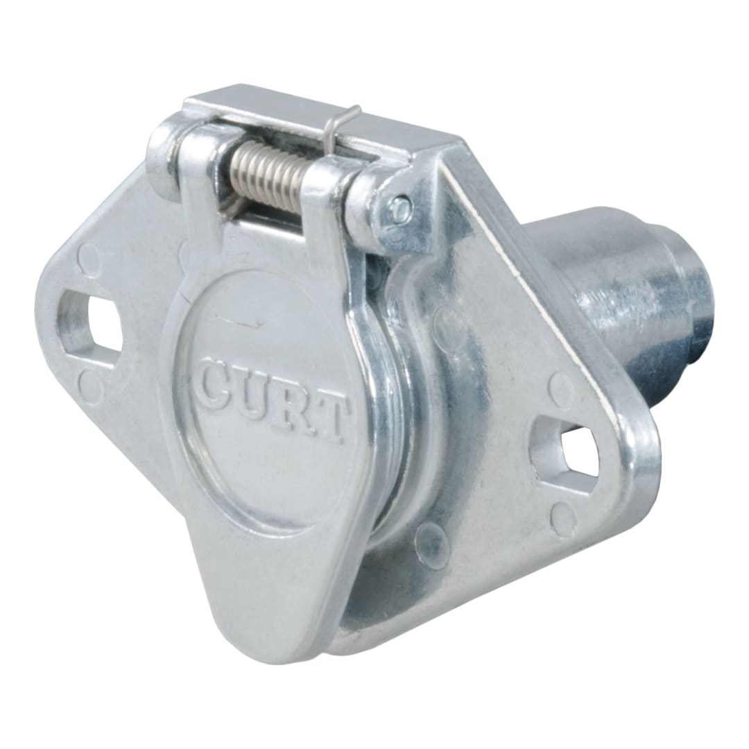 CURT 6-Way Round Connector Socket (Vehicle Side, Diecast Metal) #58090
