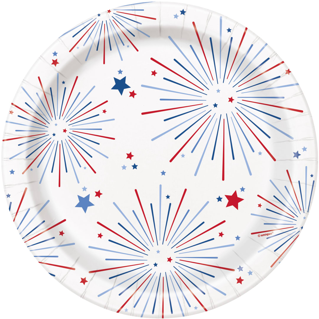 Patriotic USA Round 9" Dinner Plates, 8ct