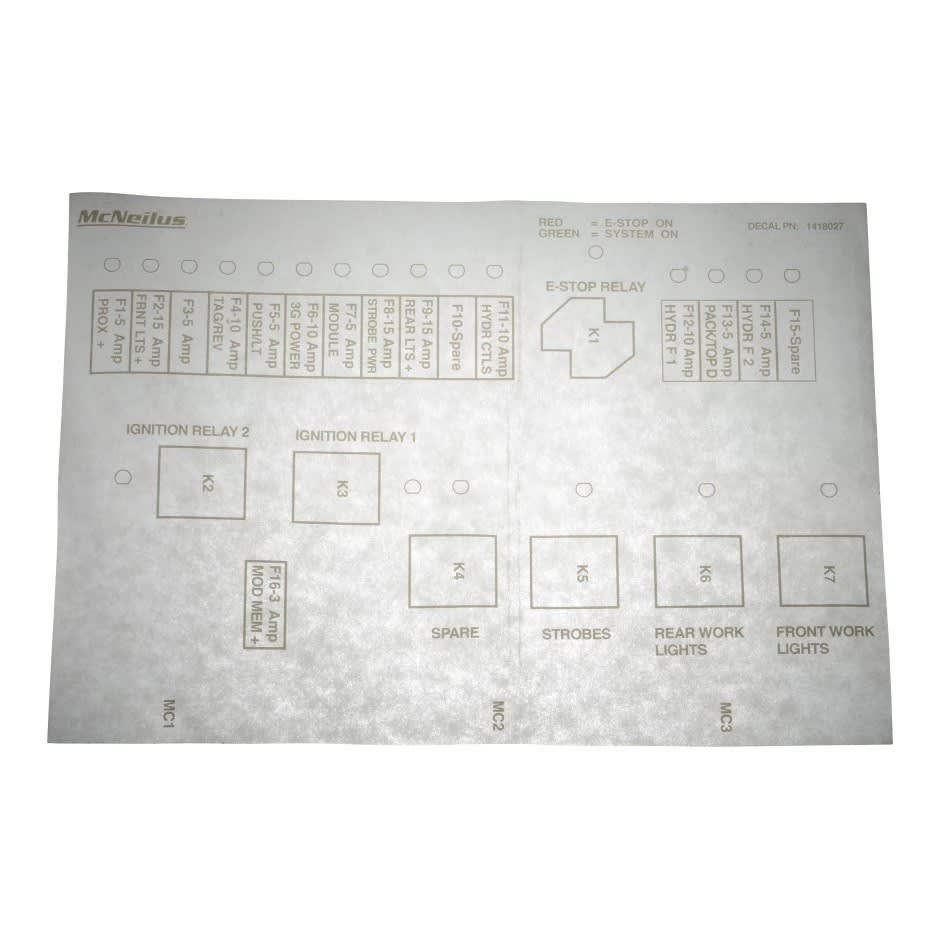 Wastebuilt® Replacement for McNeilus Decal, Power Dist, Hed, FL2010