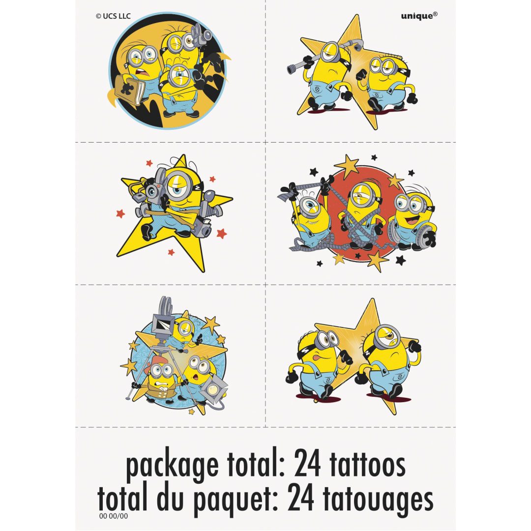 Minions 3 Tattoos, 24ct