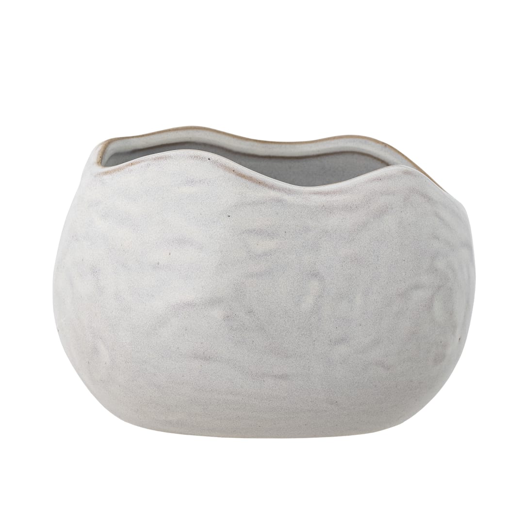 82060773 - Pennie Flowerpot, White, Stoneware STOCK: 55