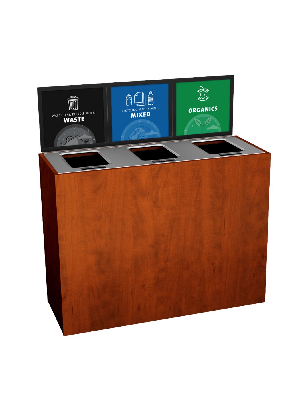  ARISTATA - Triple - Kit - Waste-Mixed Recyclables-Organics - Full-Full-Full - Midsummer Flame