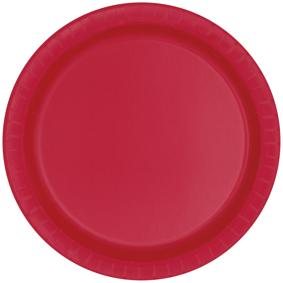 Ruby Red Solid Round 7" Dessert Plates, 8ct