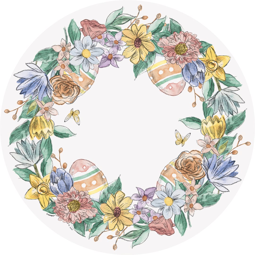 Bunny Friends Round Paper Placemats, 8ct