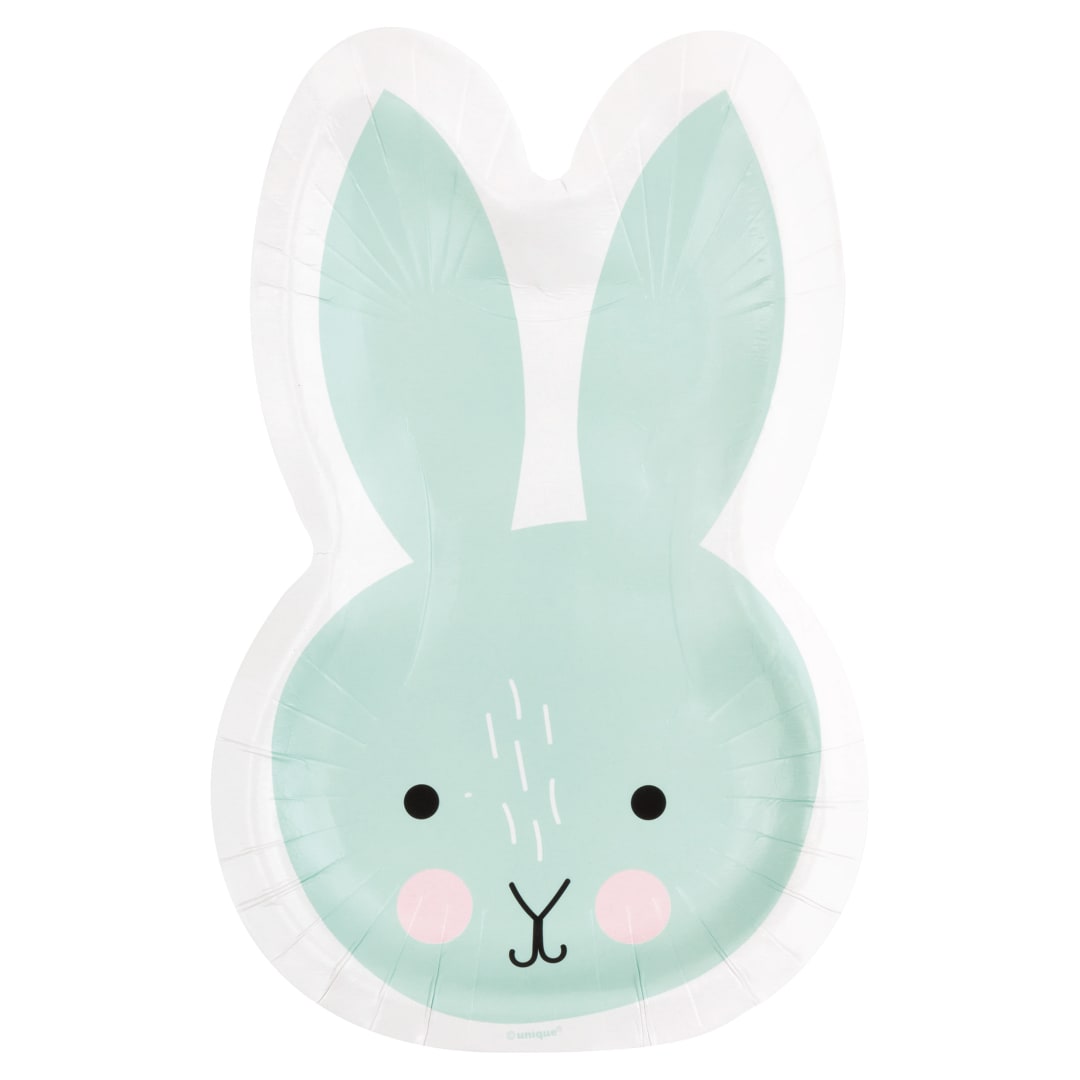 Playful Easter Bunny-Shaped 8.25" Plates, 8ct