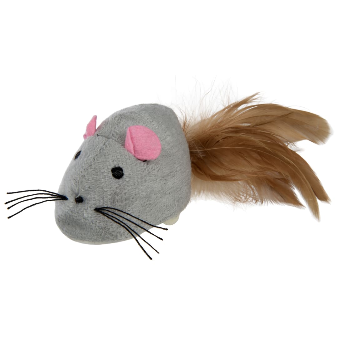 Instincts by SmartyKat Scamper Mouse Plush Electronic Motion Cat Toy, Battery-Powered