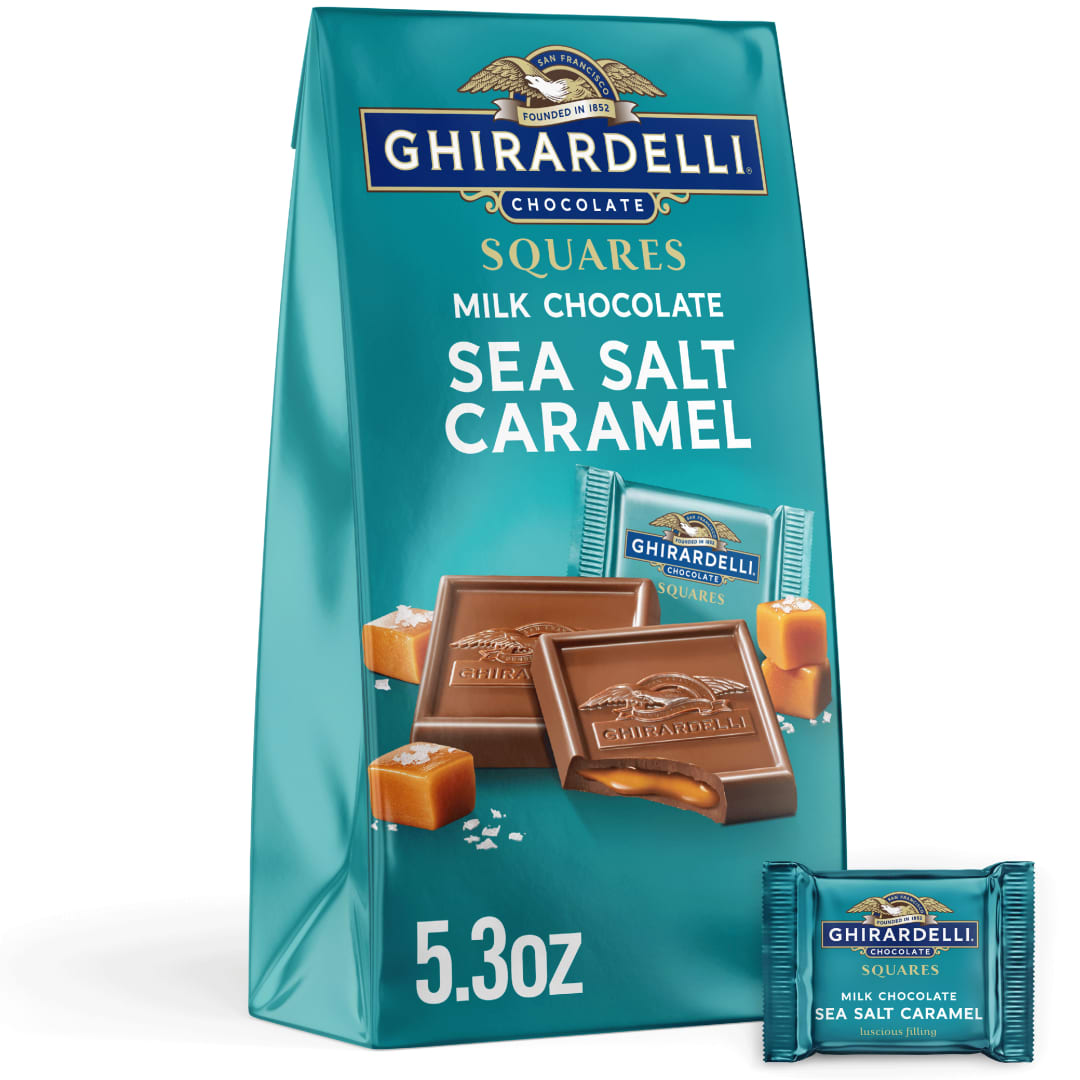 GHIRARDELLI Milk Chocolate Sea Salt Caramel Chocolate Squares, 5.3 OZ Bag