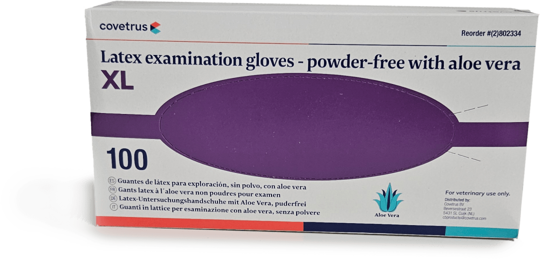 Covetrus Powder-Free Latex Examination Glove with Aloe Vera, White, X-Large