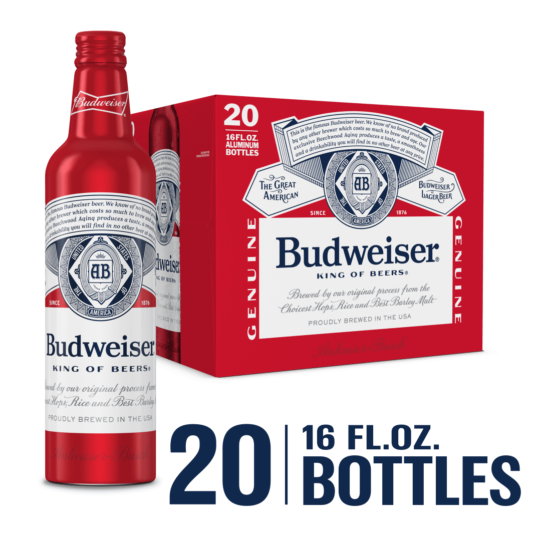 Budweiser Lager Beer 20 - 16 fl oz Bottles