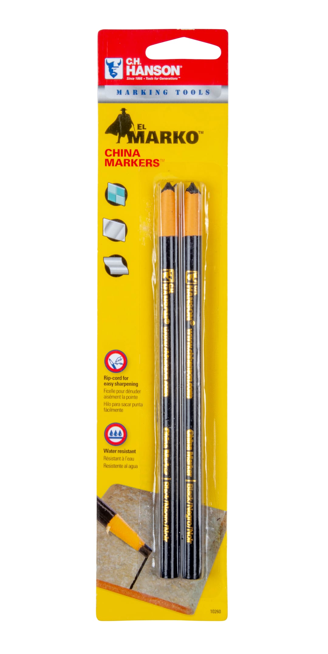 El Marko® China Marker-Black 2Pcs. Carded