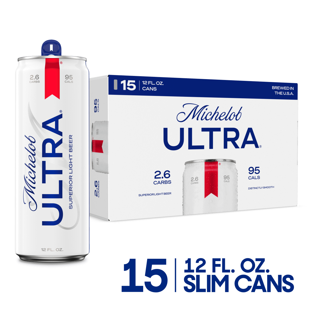 Michelob ULTRA Superior Light American Lager Beer 15 Pack, 12 fl oz Cans