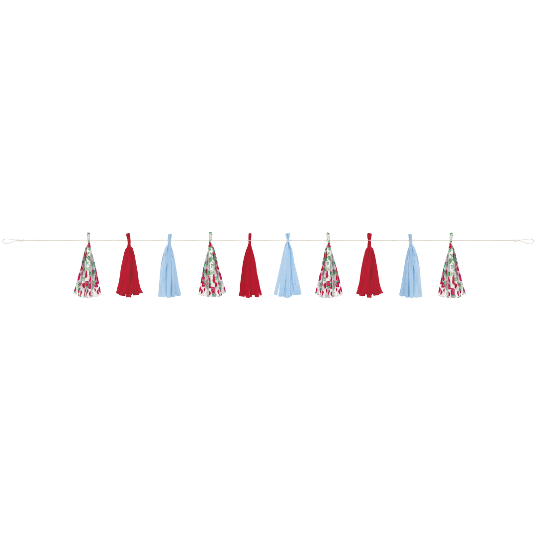 Sweet Strawberry Fabric Tassel Garland, 7 ft