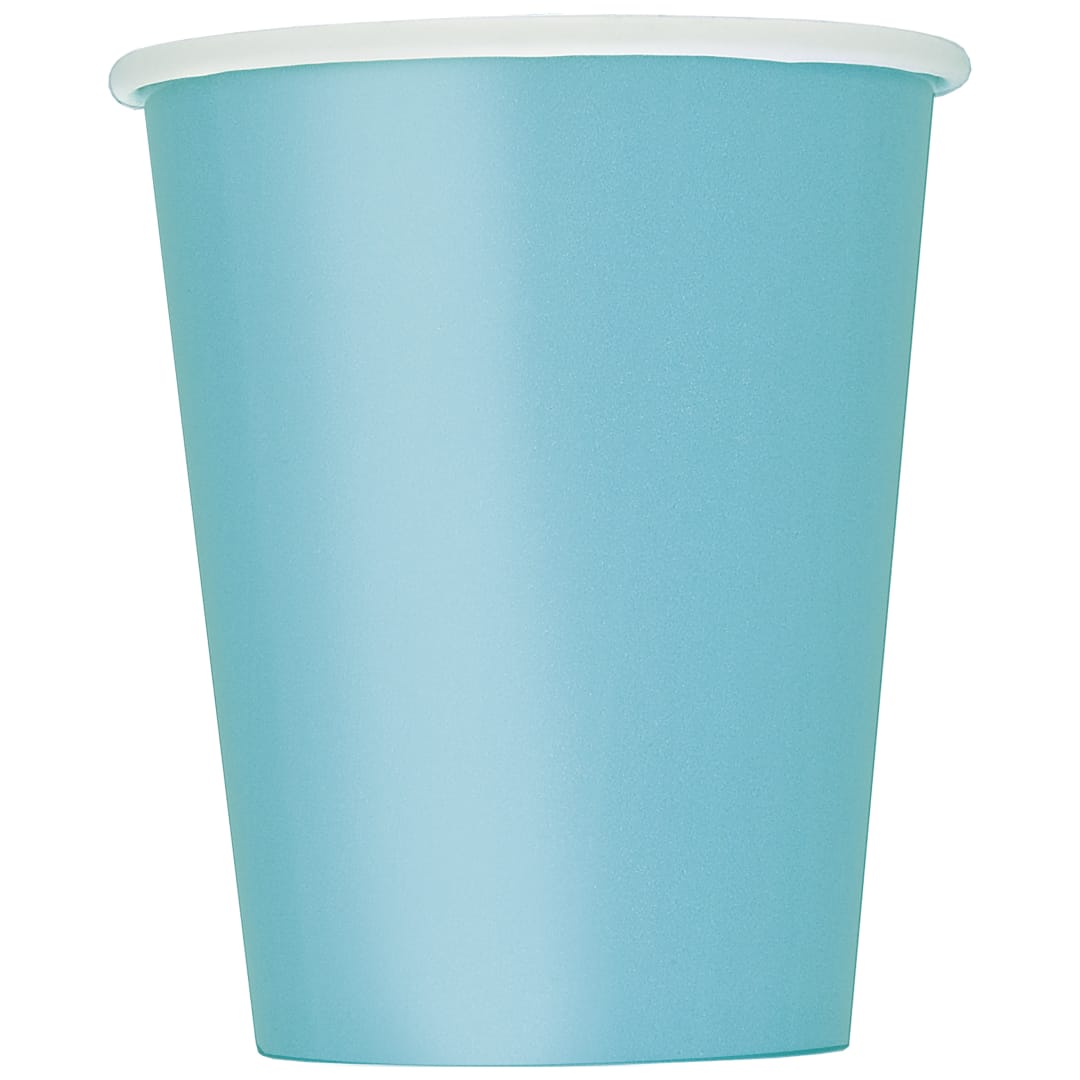 Terrific Teal Solid 9oz Paper Cups, 8ct