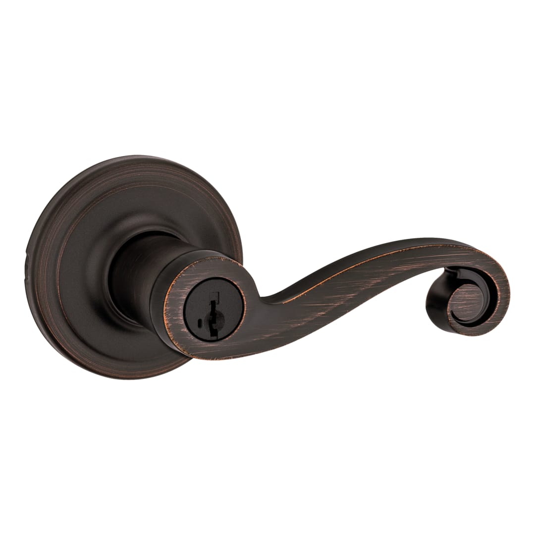 Lido Venetian Bronze Keyed Entry Door Handle with Lock Featuring SmartKey Security