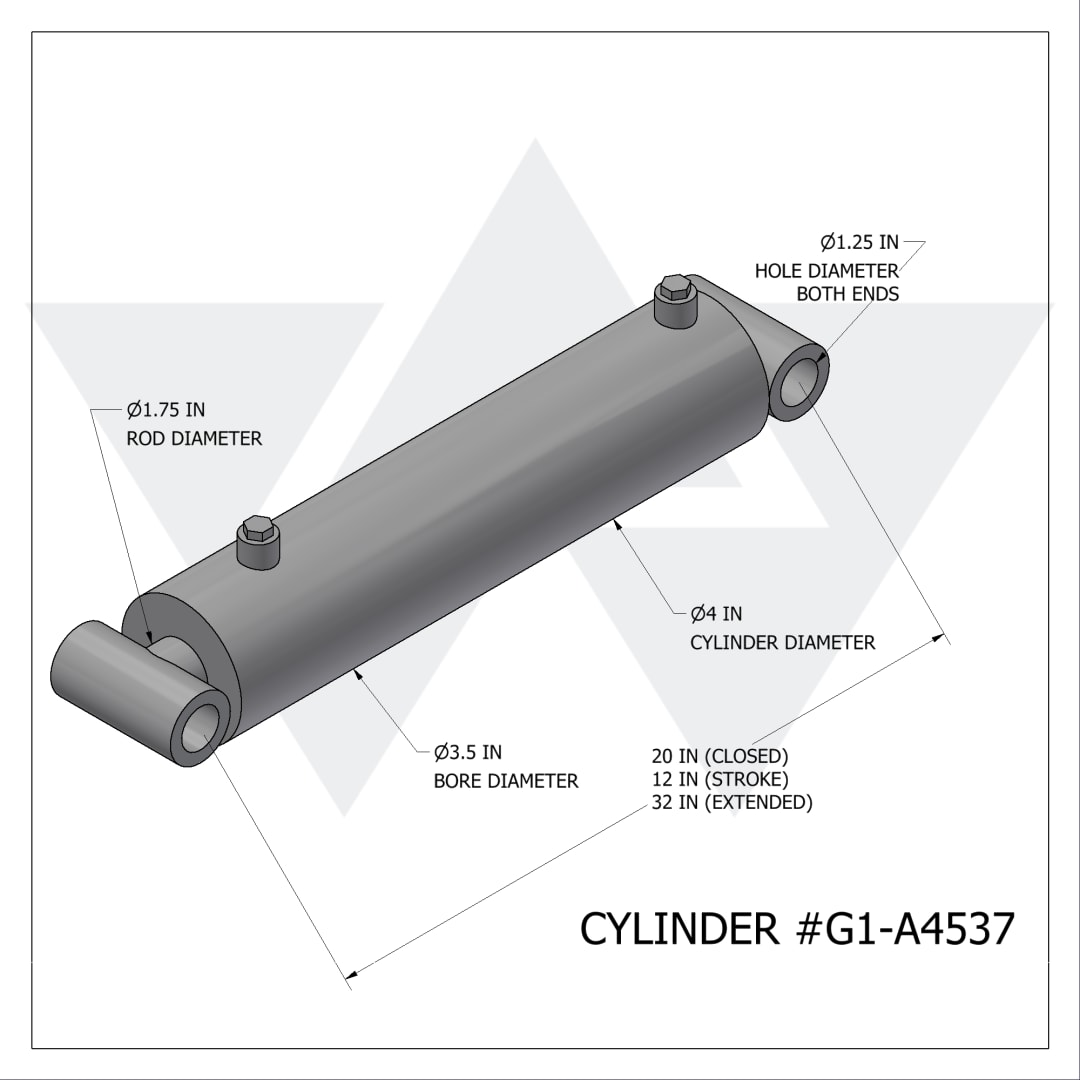 Galbreath™ Double Acting Cylinder 3 7/8 X 1 3/4R X 12