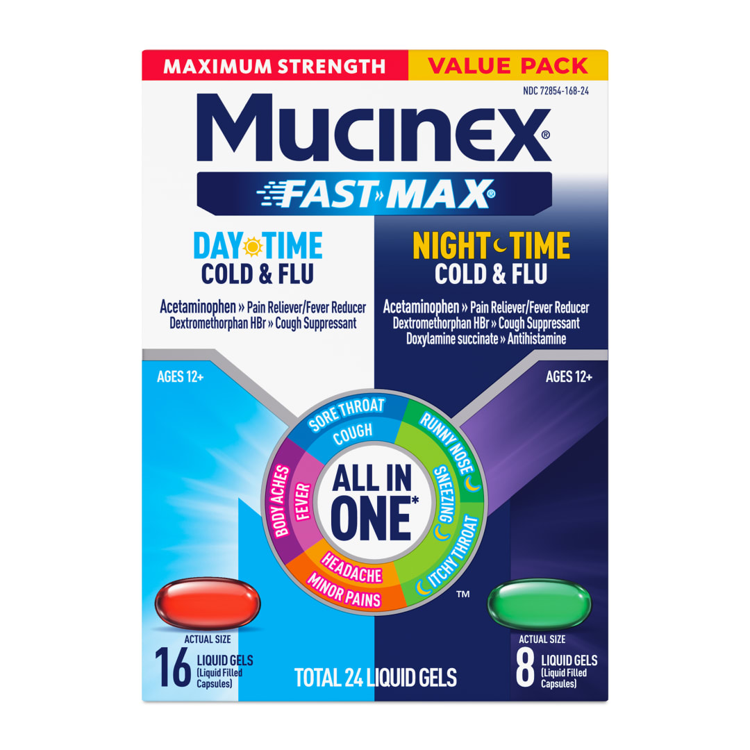 MUCINEX® FAST-MAX® Liquid Gels - Day Night Cold & Flu 24/24 ct.