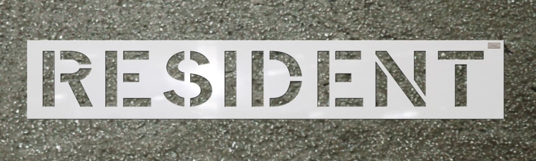 Stencil-RESIDENT 6"x4" LDPE