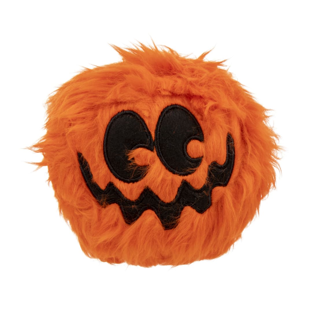goDog Halloween Silent Squeak Pumpkin Squeaky Plush Dog Toy, Chew Guard Technology