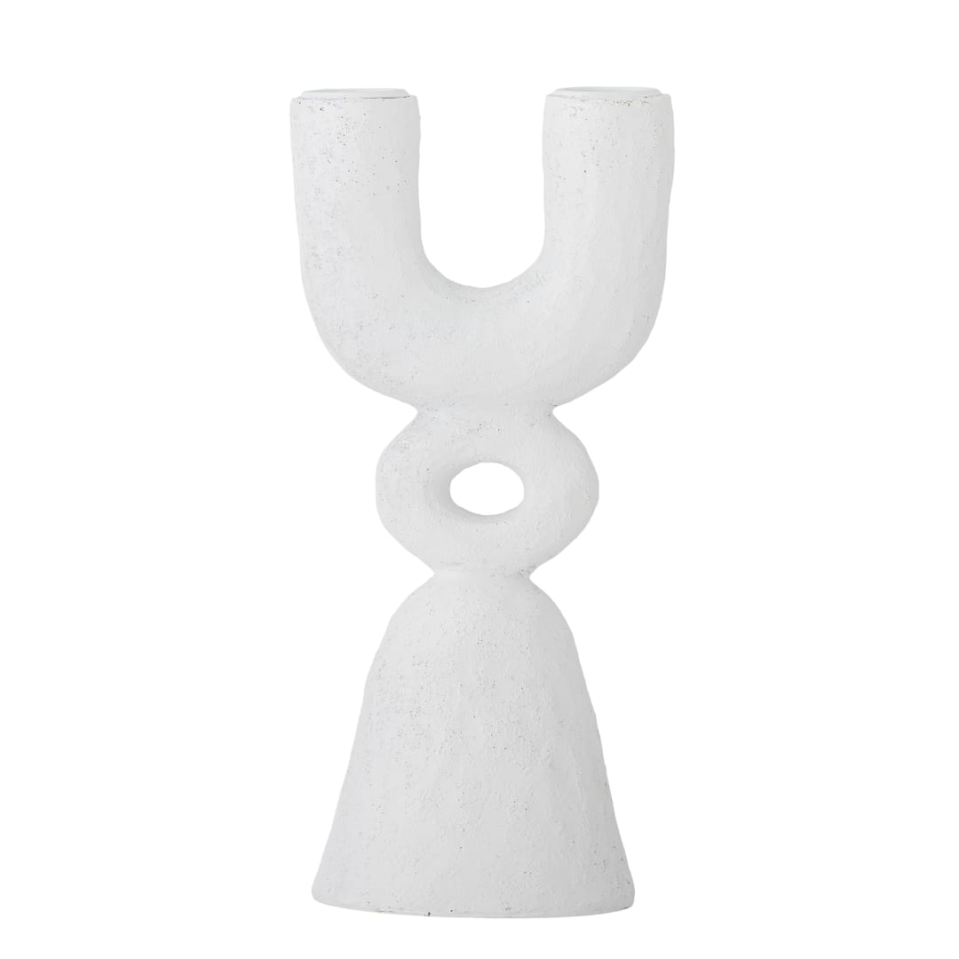 82061817 - Syra Candle Holder, White, Polyresin STOCK: 300