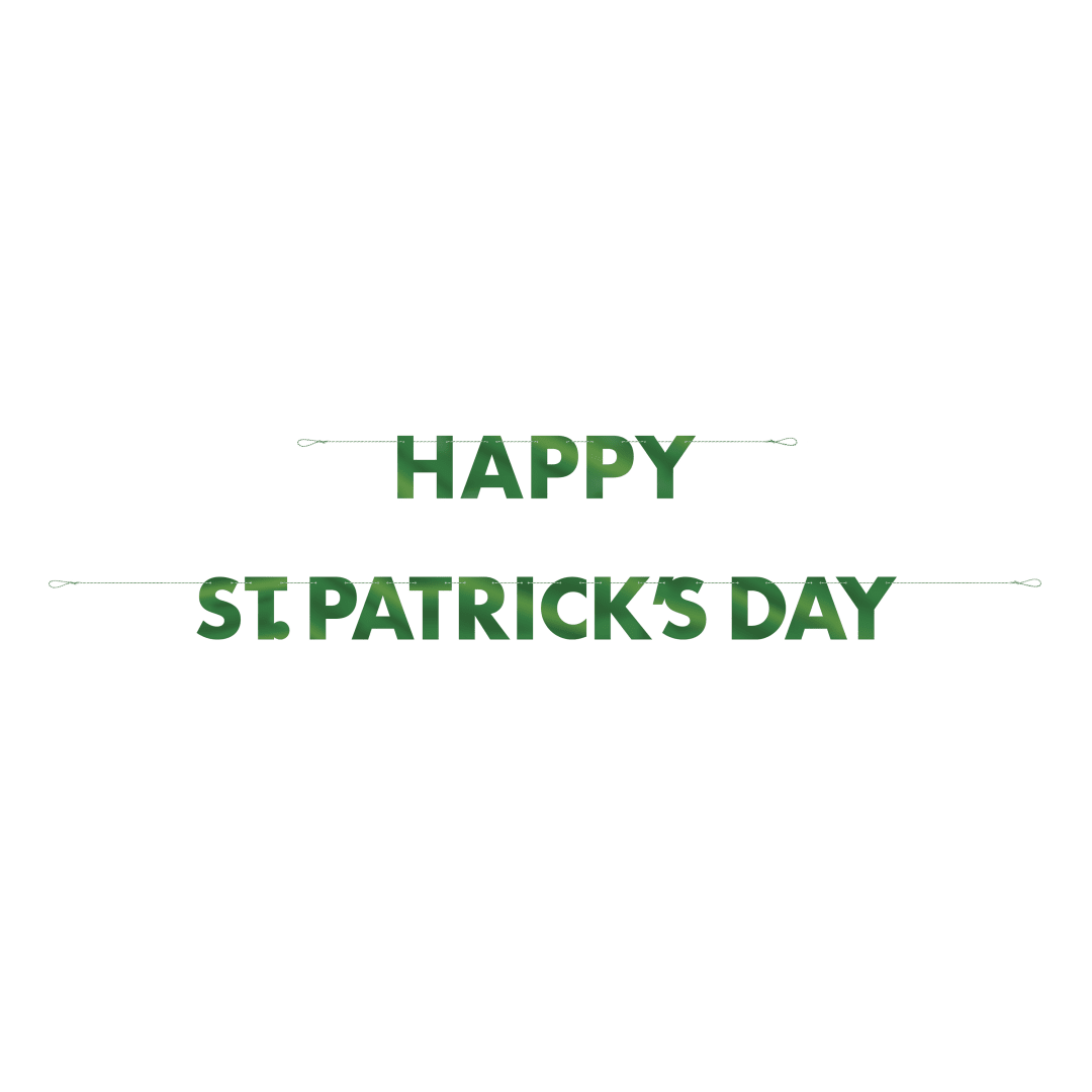Foil Happy St. Patrick's Day Letter Banner, 10.5 ft, 2pc