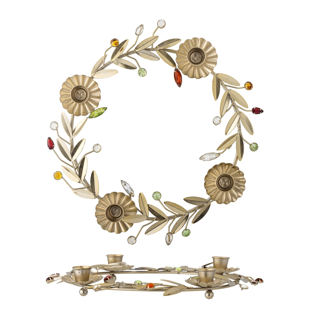 82073021 - Shankar Advent Candle Holder, Gold, Iron STOCK: 96