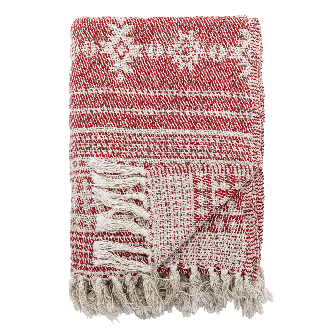 82066518 - Oia Throw, Red, Recycled Cotton STOCK: 300