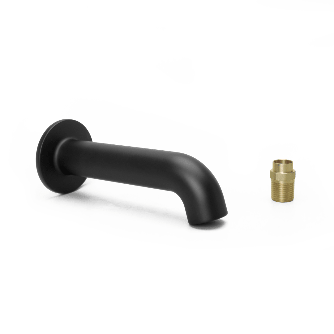 Rounded Non-Diverting Tub Spout in Matte Black