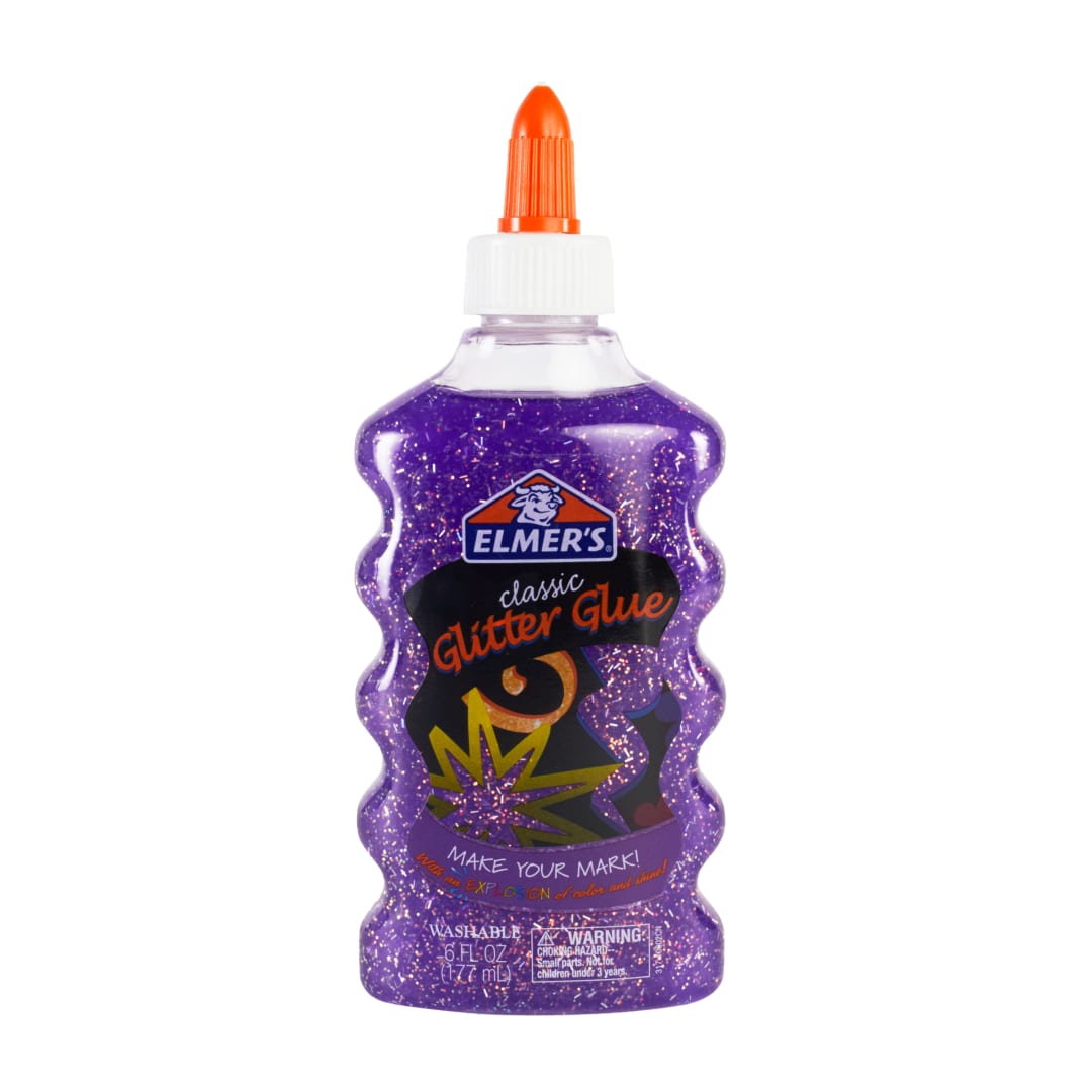 6OZ GLITTER GLUE PURPLE 18PK/100
