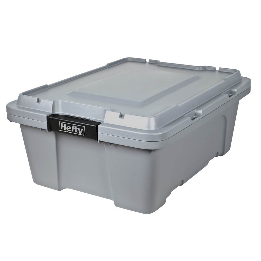 Hefty 12gal Max Pro Storage Tote Gray